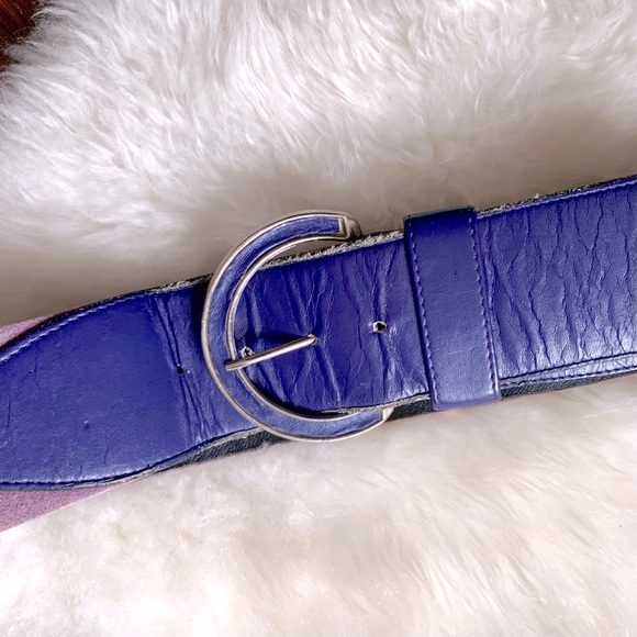 Wide Purple Suede Belt, Vintage Alfred Sung - Picture 5 of 6